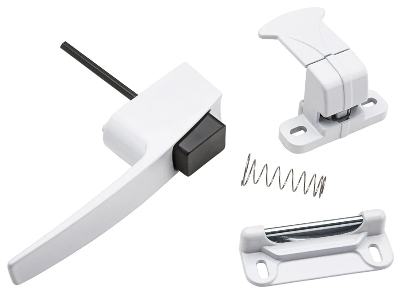 Screen & Storm Door Latch, Push-Button, White