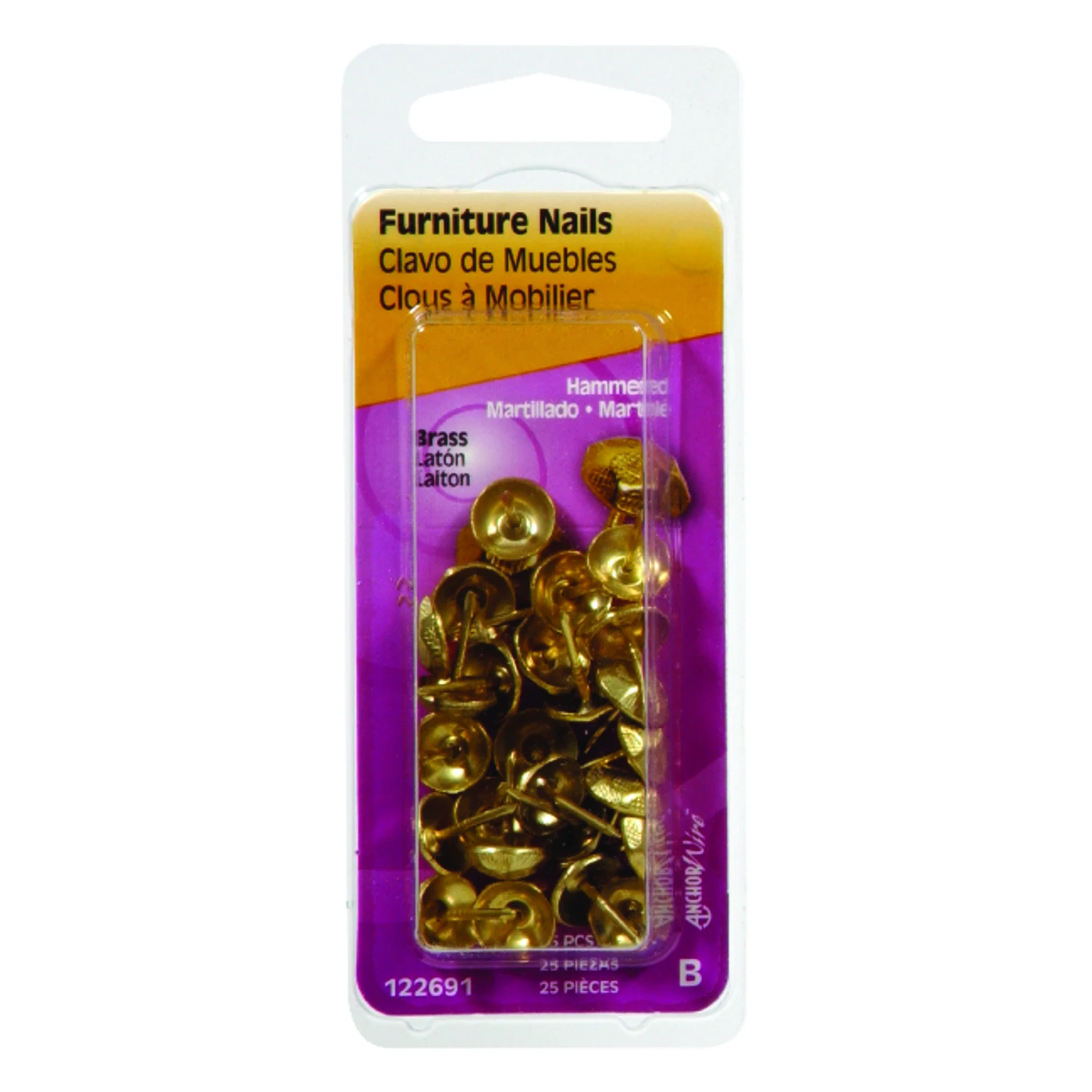 Hillman Fastener Corp Hammer Brass Upholstrey Nail 25-Pack)