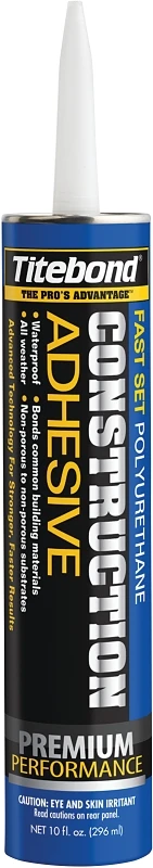 10 Oz. Fast Set Polyurethane Construction Adhesive, Model 4221, Waterproof