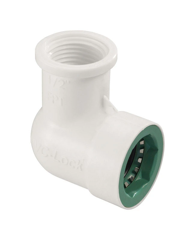 3/4 In. X 1/2 In. Fpt Pvc-lock Elbow - Easy Push-on Installation