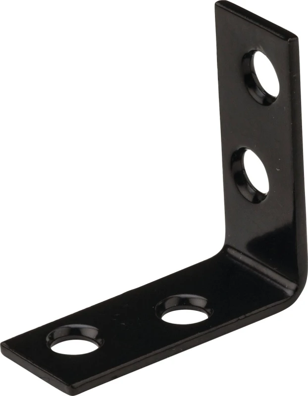 Black Corner Brace, 1 and 1/2 Inches by 5/8 Inch, Heavy Duty Metal Support