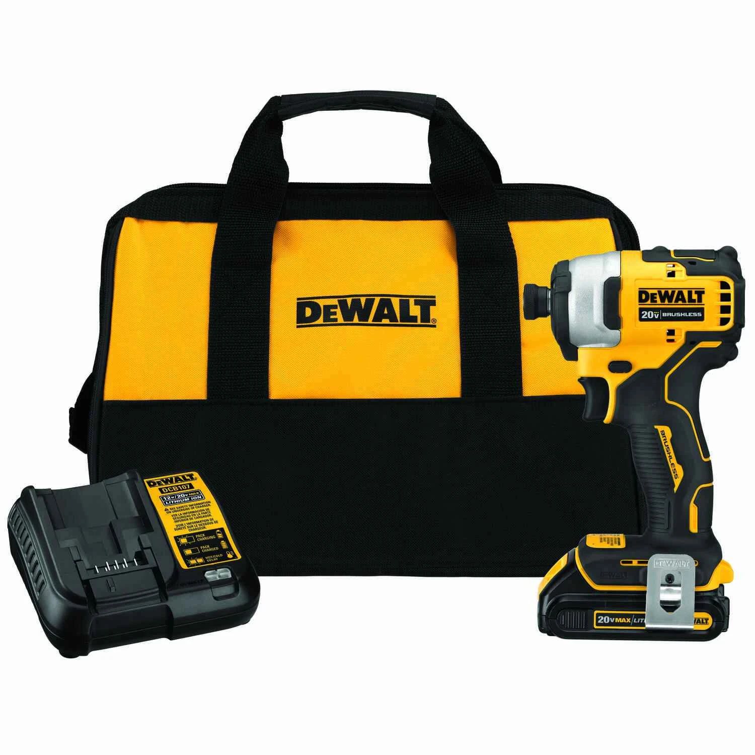 20v Max Brushless 1/4 In. Hex Cordless Impact Driver Kit With 2.0 Ah Battery & Charger