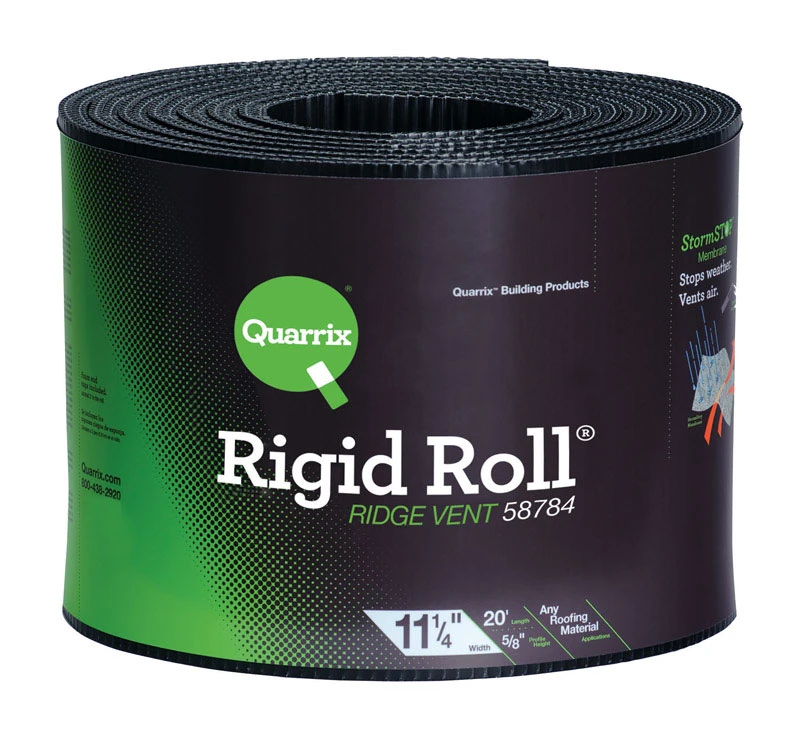 Ridge Vent 11-1/4 In. X 20 Ft. Roll - Black, Hdpe