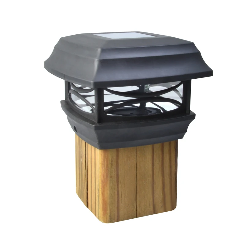Moonrays 4 In. x 4 In. Black LED Solar Post Cap