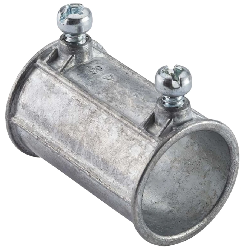 1 Inch Emt Set Screw Conduit Coupling, Model 12410, Die-cast Zinc