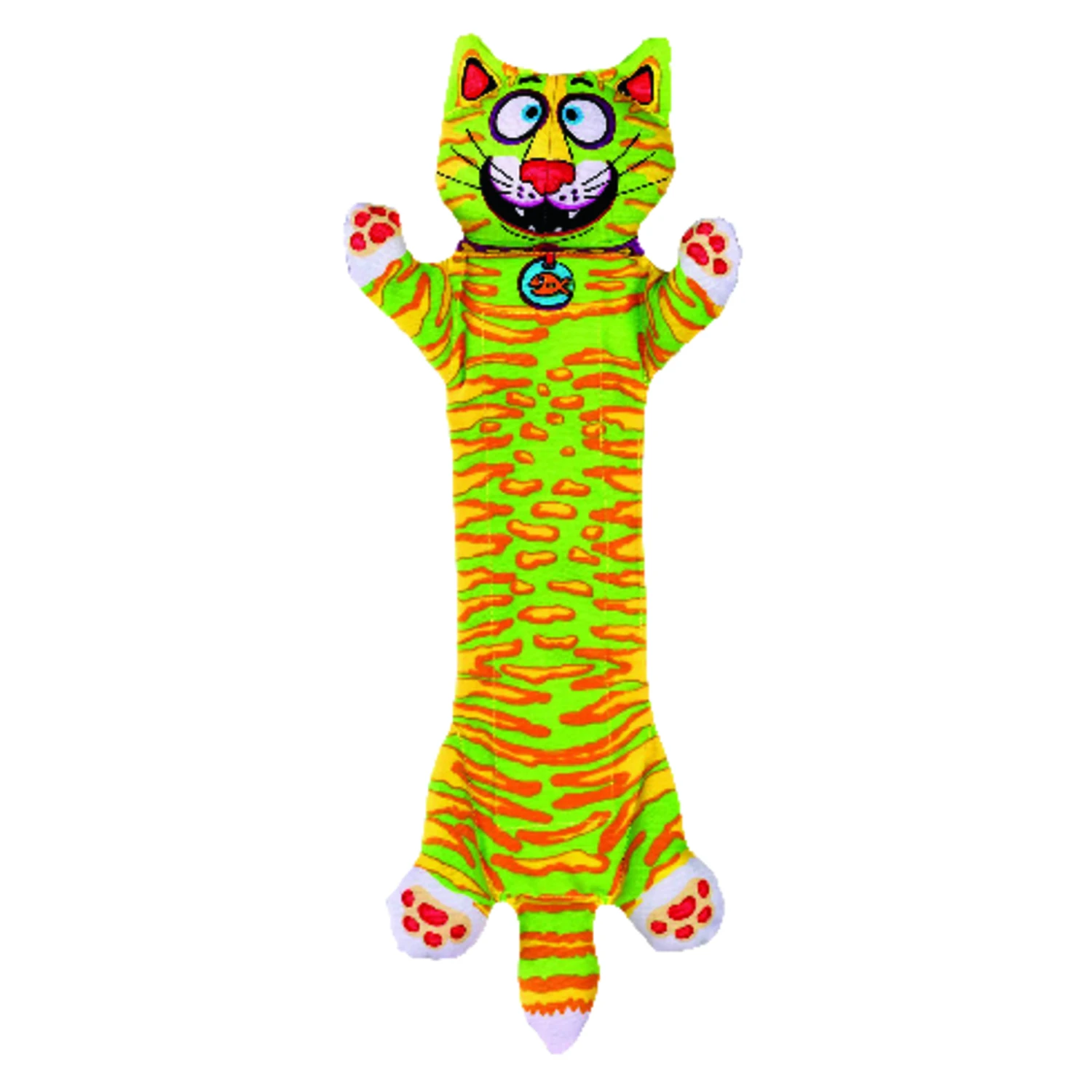 Fat Cat Multicolored Canvas Incredible Strapping Flip Flop Yankers Dog Tug Toy Medium 1 pk