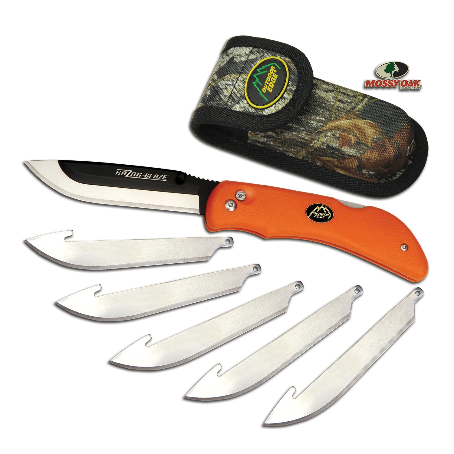 Razorlite Orange 3.5 In. Folding Knife Set With 6 Replacement Blades