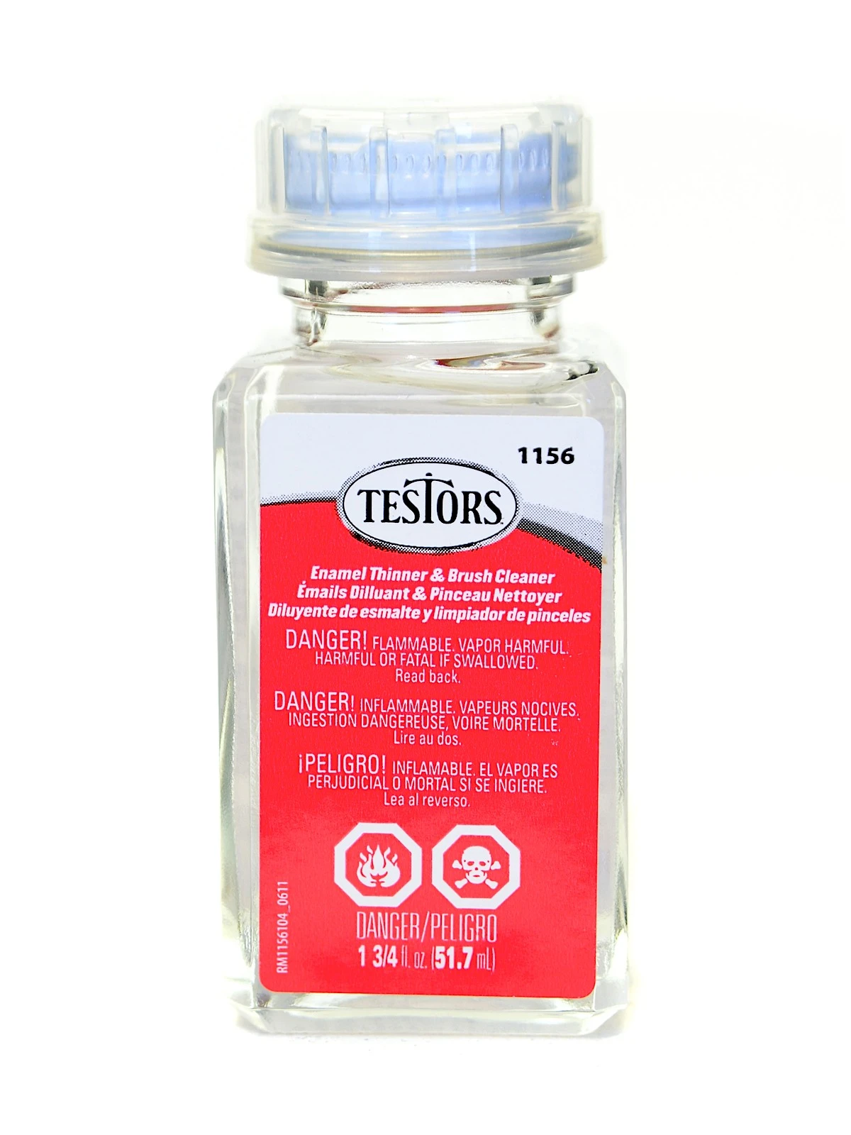 1156xt Enamel Thinner, Liquid, Clear, 1.75 Oz Bottle For Paint & Brush Cleaning
