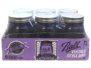 Heritage Collection 6-pack 1 Pint Purple Regular Mouth Mason Jars With Lids