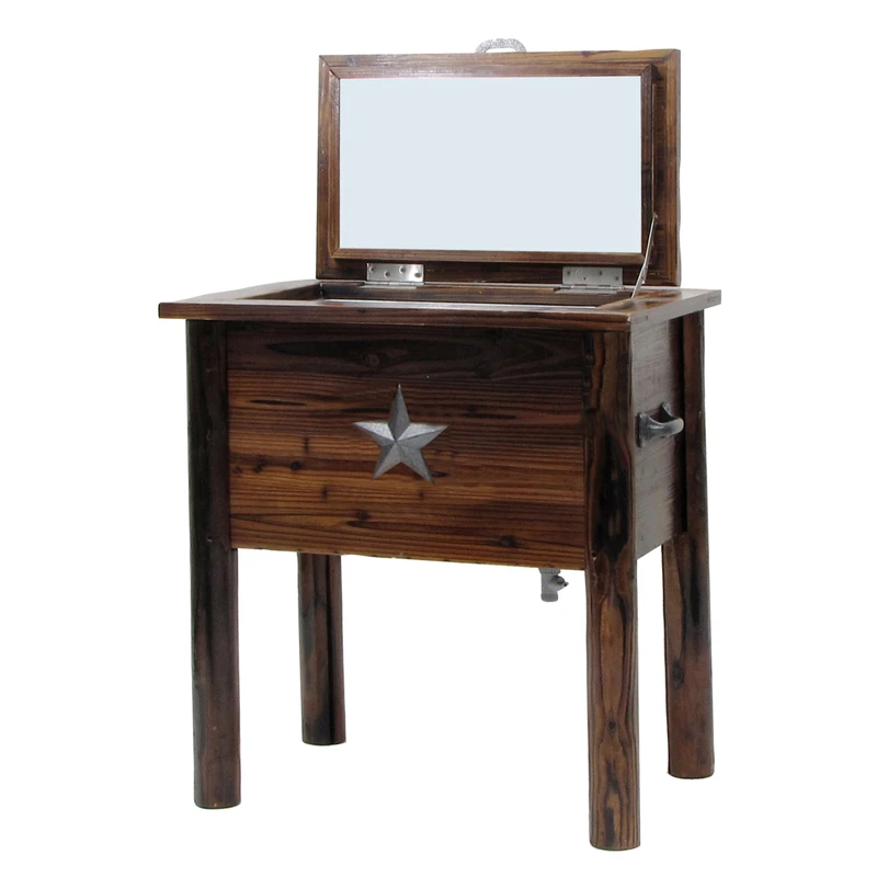 Tx94012 Char-log Cooler, 54 Quart Rustic Wood Cooler