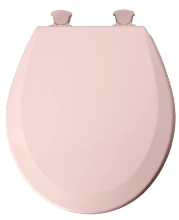 46ec-023 Pink Round Molded Wood Toilet Seat With Easy Clean Hinges