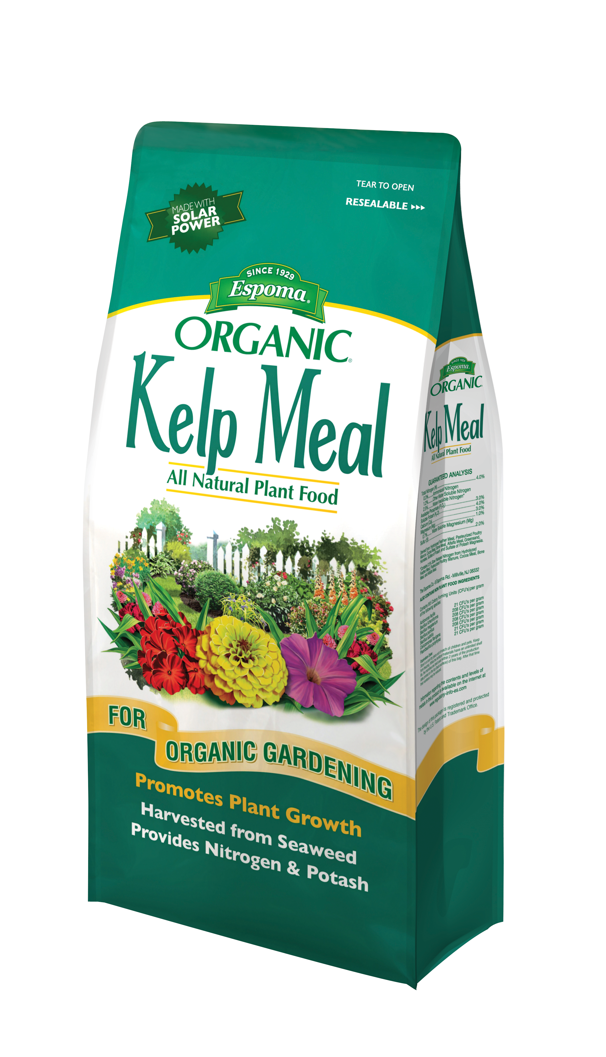 Organic Kelp Meal Fertilizer, 4 Pound Bag - Natural Plant Nutrient