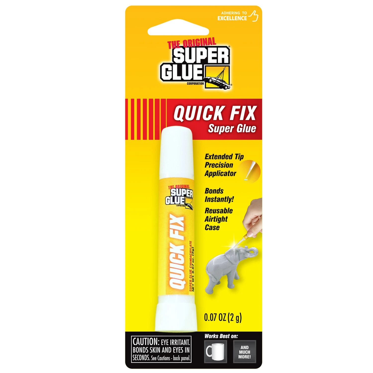 15030 Quick Fix Super Glue, 0.07 Oz (2g) Tube With Extender Tip
