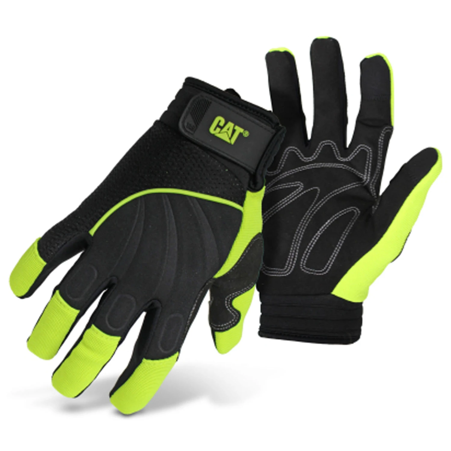 Men's Large High Visibility Synthetic Leather Work Gloves - Model Cat012224l
