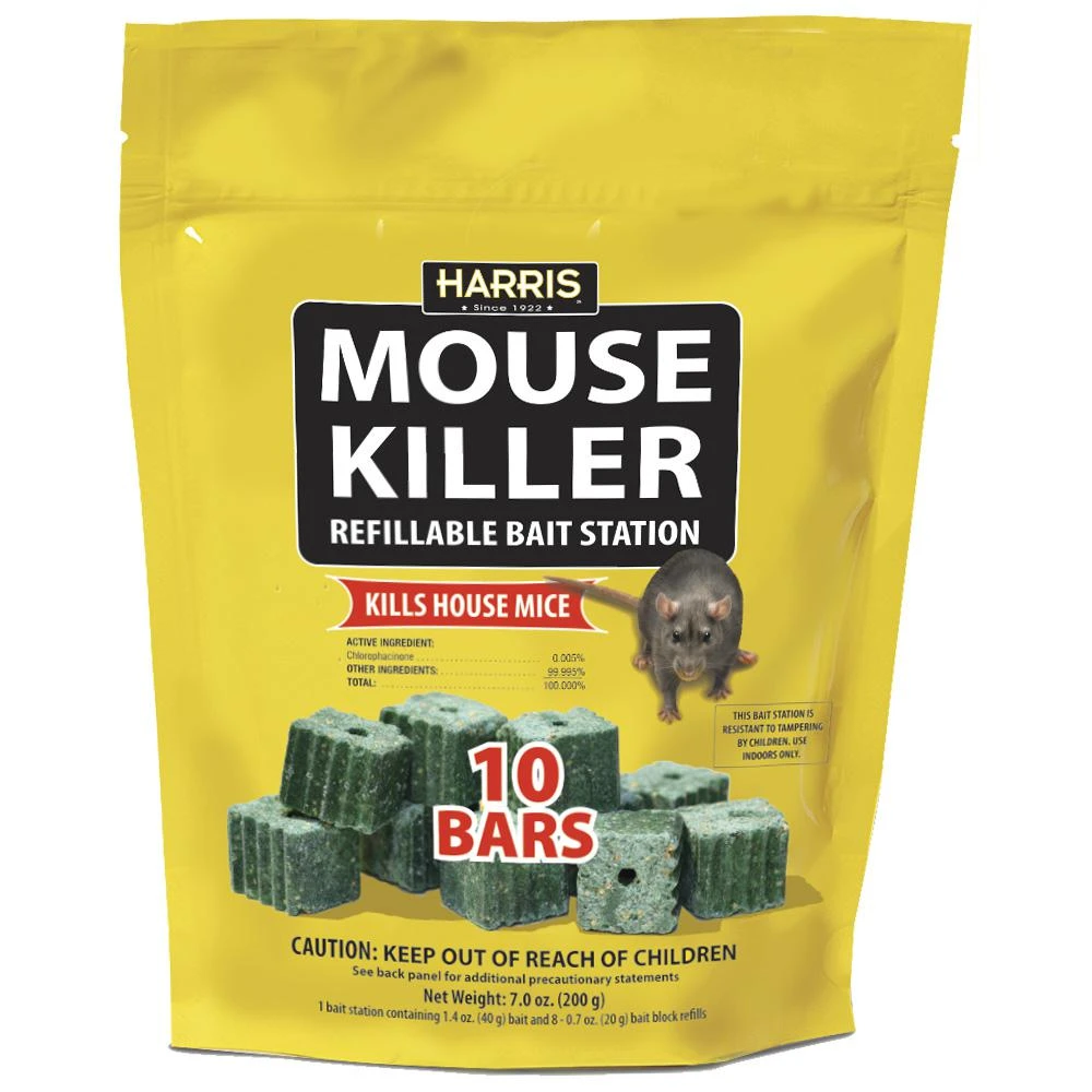 Mouse Killer Bars with Refill Bait Station (10-Pack)