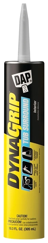 DynaGrip Tub Surround Construction Adhesive, 10.3 Ounce Tube