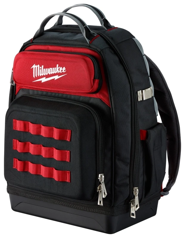 48-22-8201 Ultimate Jobsite Backpack, 48-pocket, 18 In W, 20 In H, Red/black