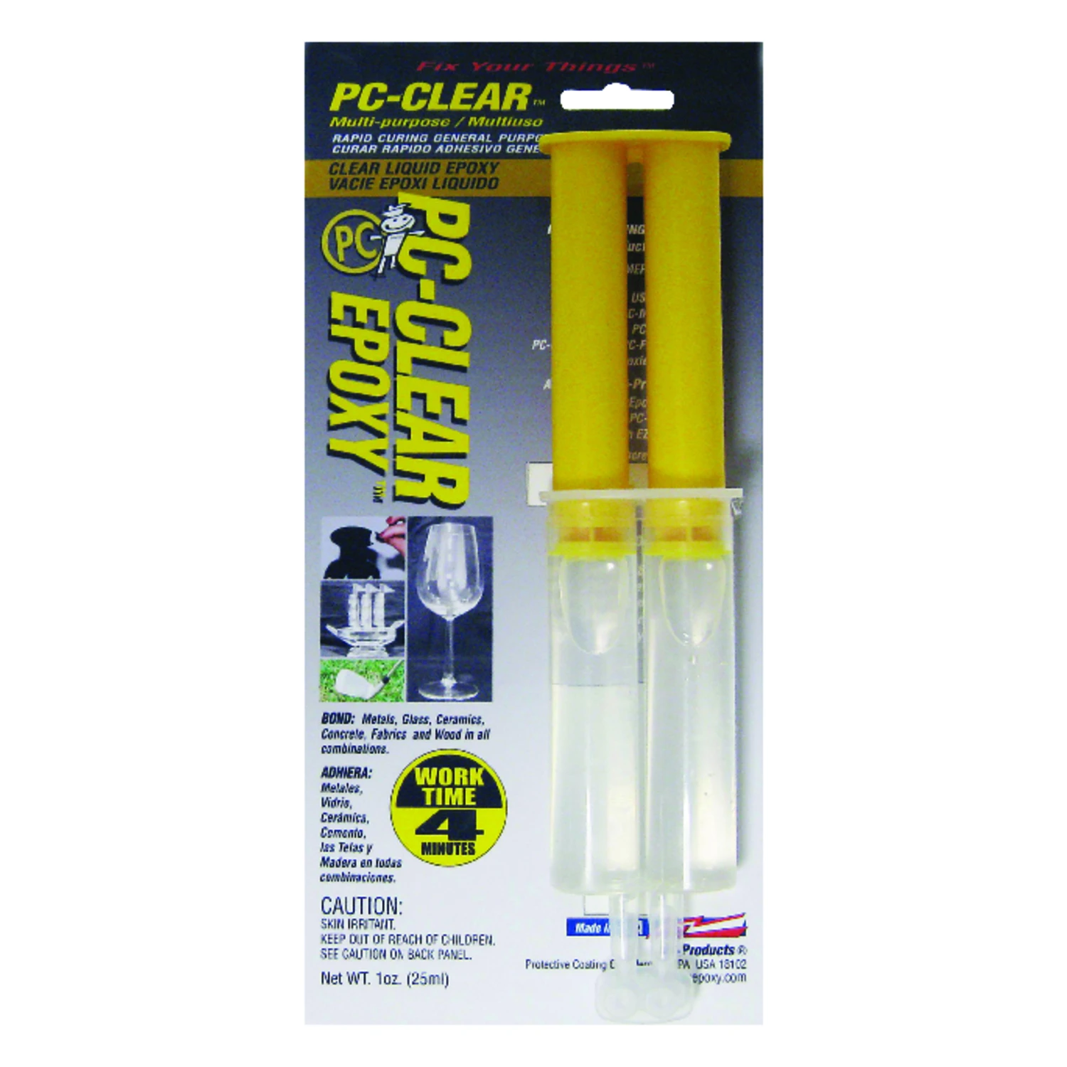 Pc-clear 70147 Multi-purpose High Strength Epoxy Adhesive, Clear, 1 Oz Syringe