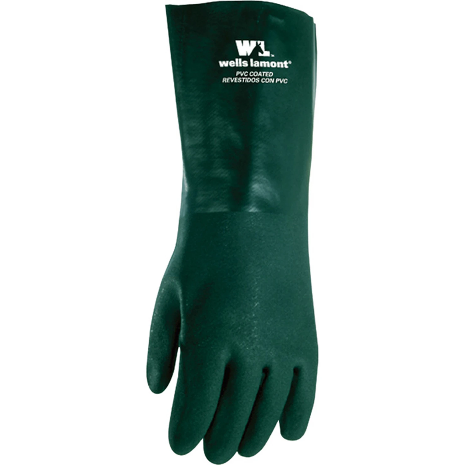 Men's Indoor/outdoor Pvc Chemical Gloves Green Large 14-inch Cuff