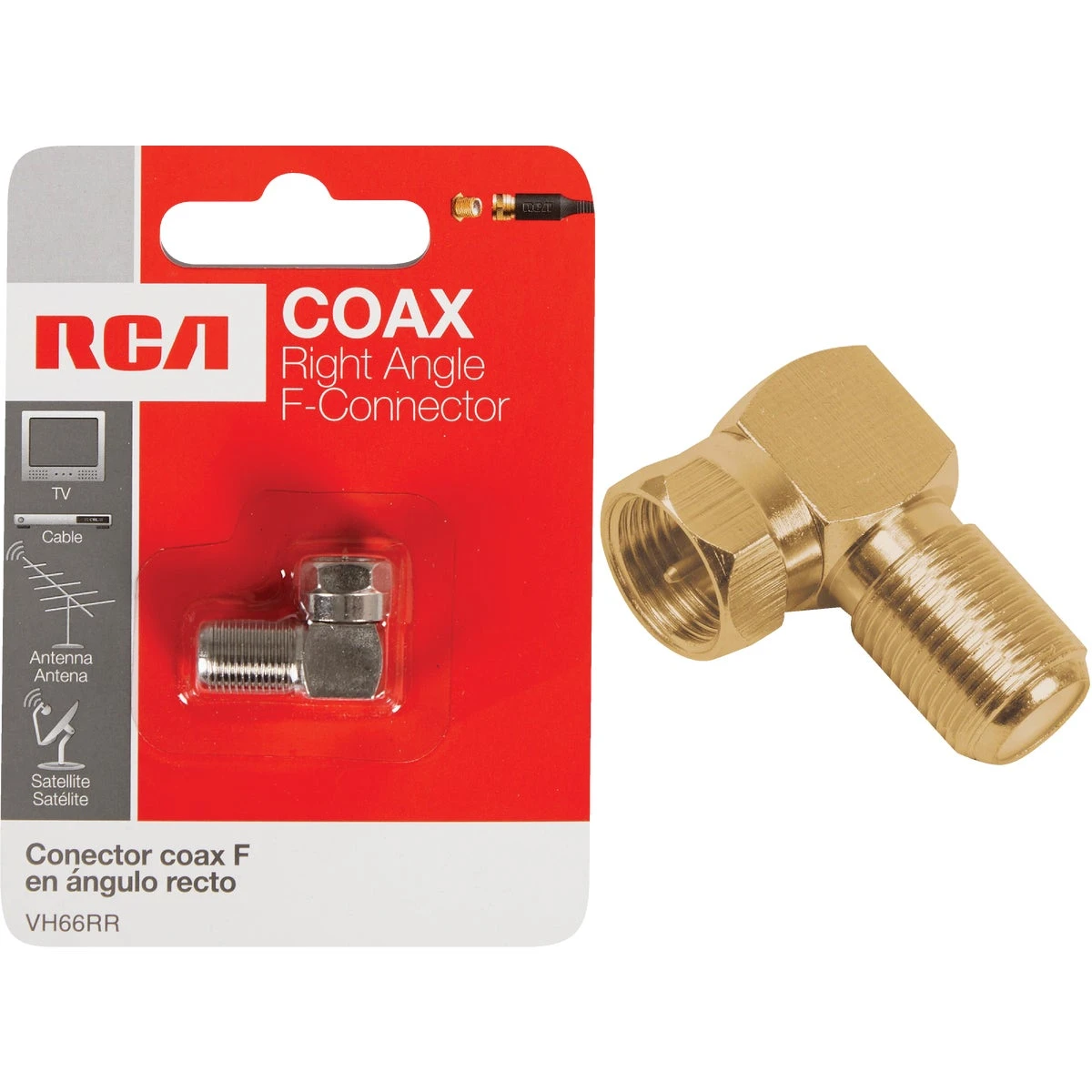 Vh66rr Right Angle Coaxial F-connector For Rg6/rg59 Cables