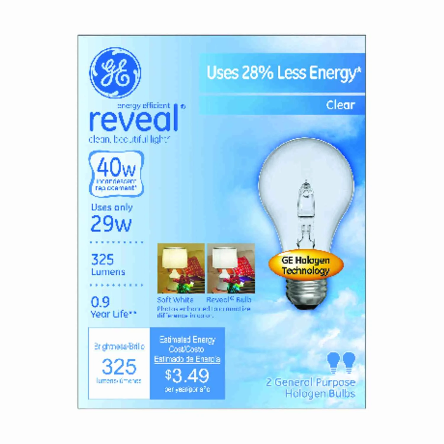 Reveal HD LED Light Bulbs, Frosted White, 5 Watt, 350 Lumens, 4-Pk.