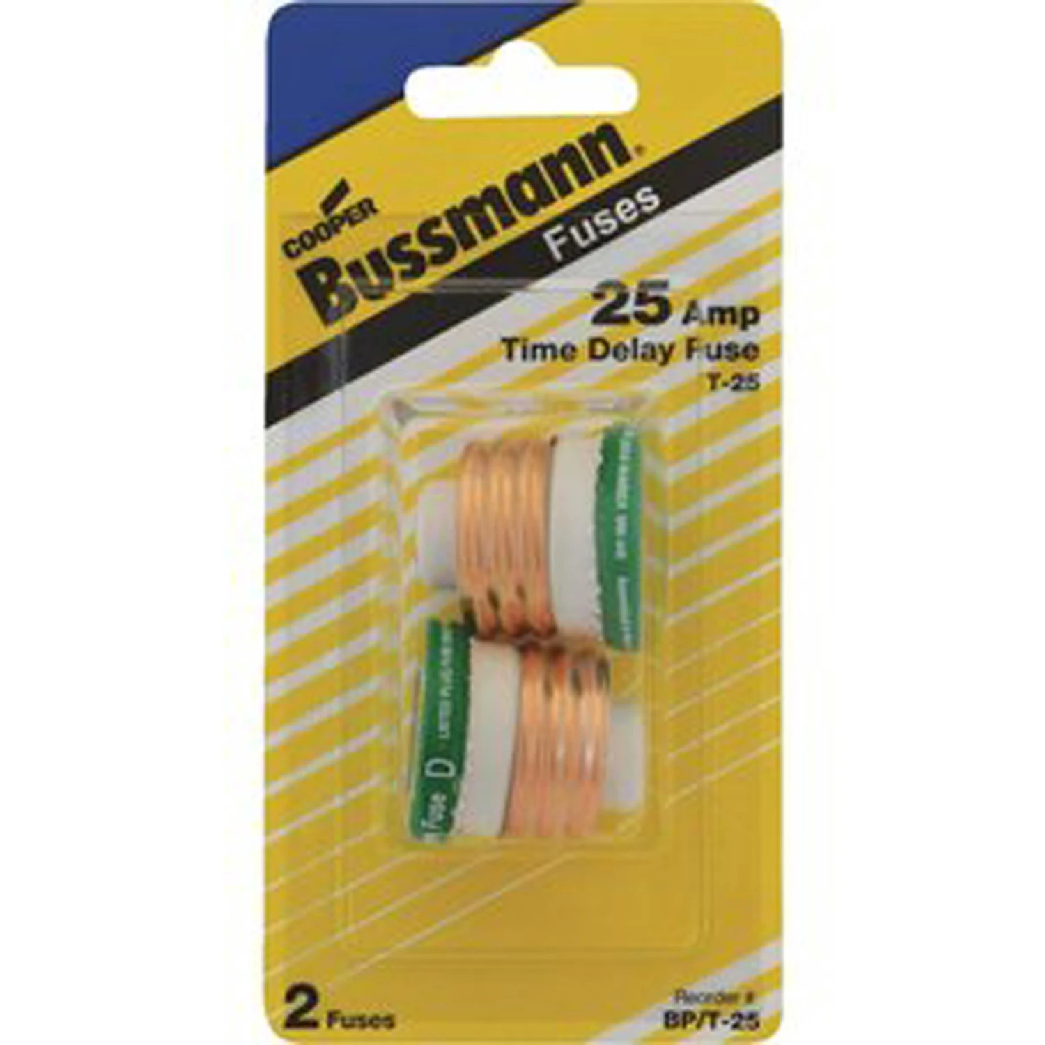 Plug Fuse, Type S, Time Delay, 25-Amp, 2-Pk.