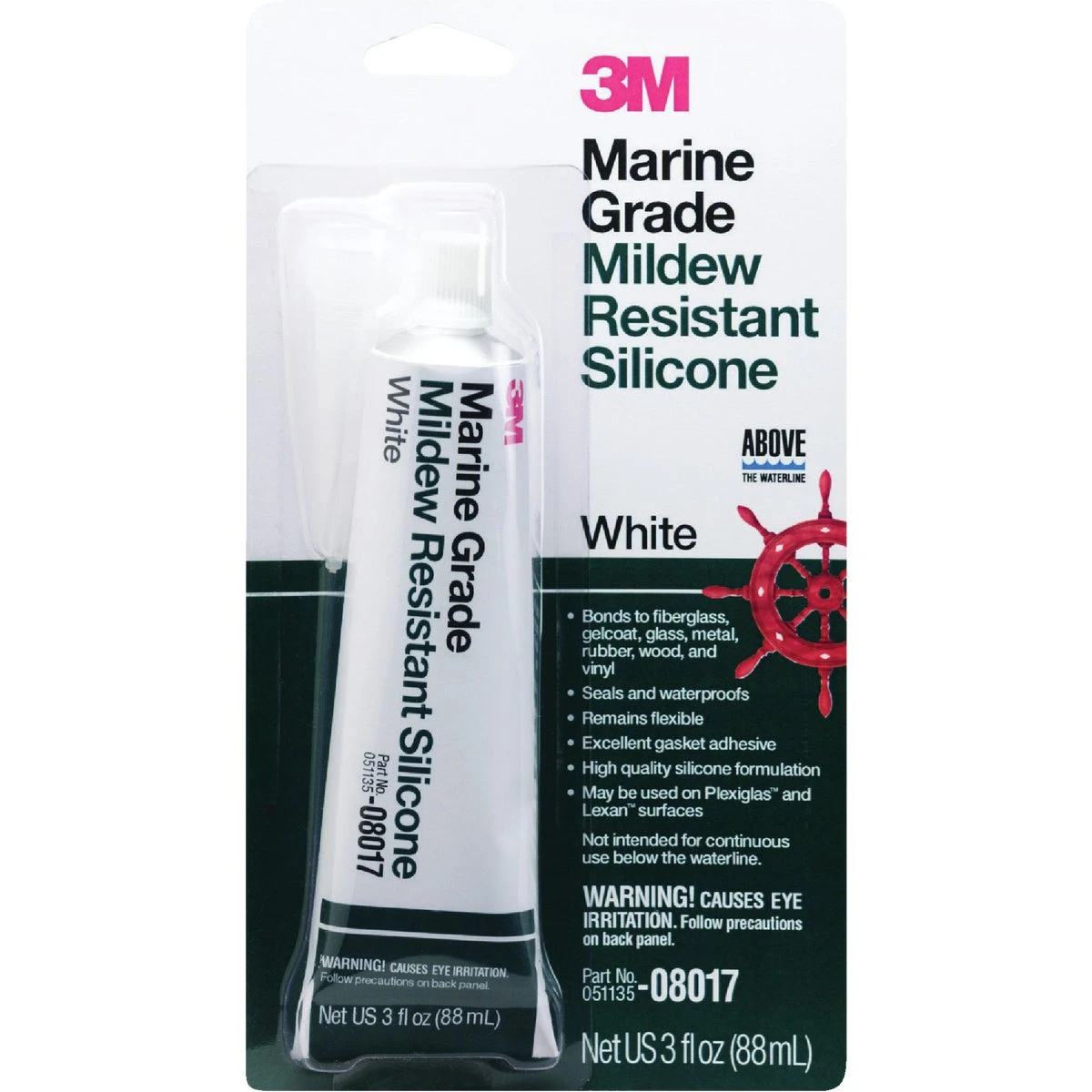 3 Oz. White Marine Grade Mildew-resistant Silicone Sealant 08017