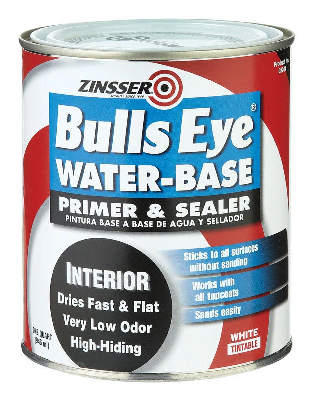 Zinsser Bulls Eye White Flat Water-Based Acrylic Primer and Sealer 1 qt