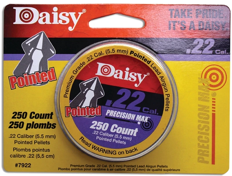 Precision Max .22 Caliber Pointed Pellets, 250-Ct. Tin