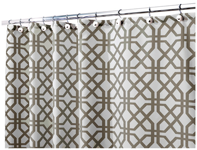 iDesign 72 in. H X 72 in. W Beige Trellis Shower Curtain Polyester