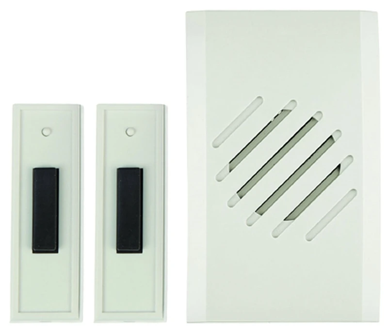 Rc3732d Wireless Plug-in Door Chime Kit With 2 Buttons, 150 Ft Range, 8 Tones