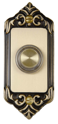 Wired Doorbell Push Button, LED Light, Antique Brass