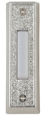 Heath Zenith Wired Silver Plastic LED Lighted Doorbell Push-Button