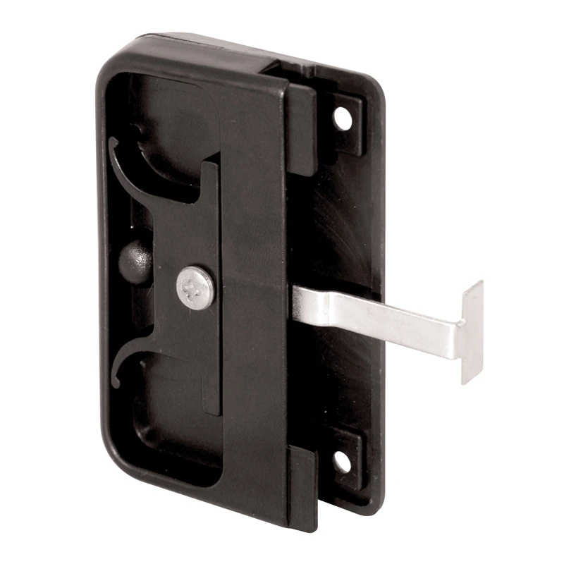 Screen Door Latch and Pull, Mortise Style, Black Plastic