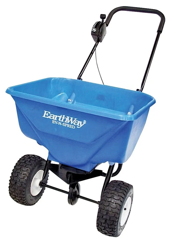 80 Lb. Salt & Ice Melt Spreader With U-shaped Handle And Pneumatic Tires