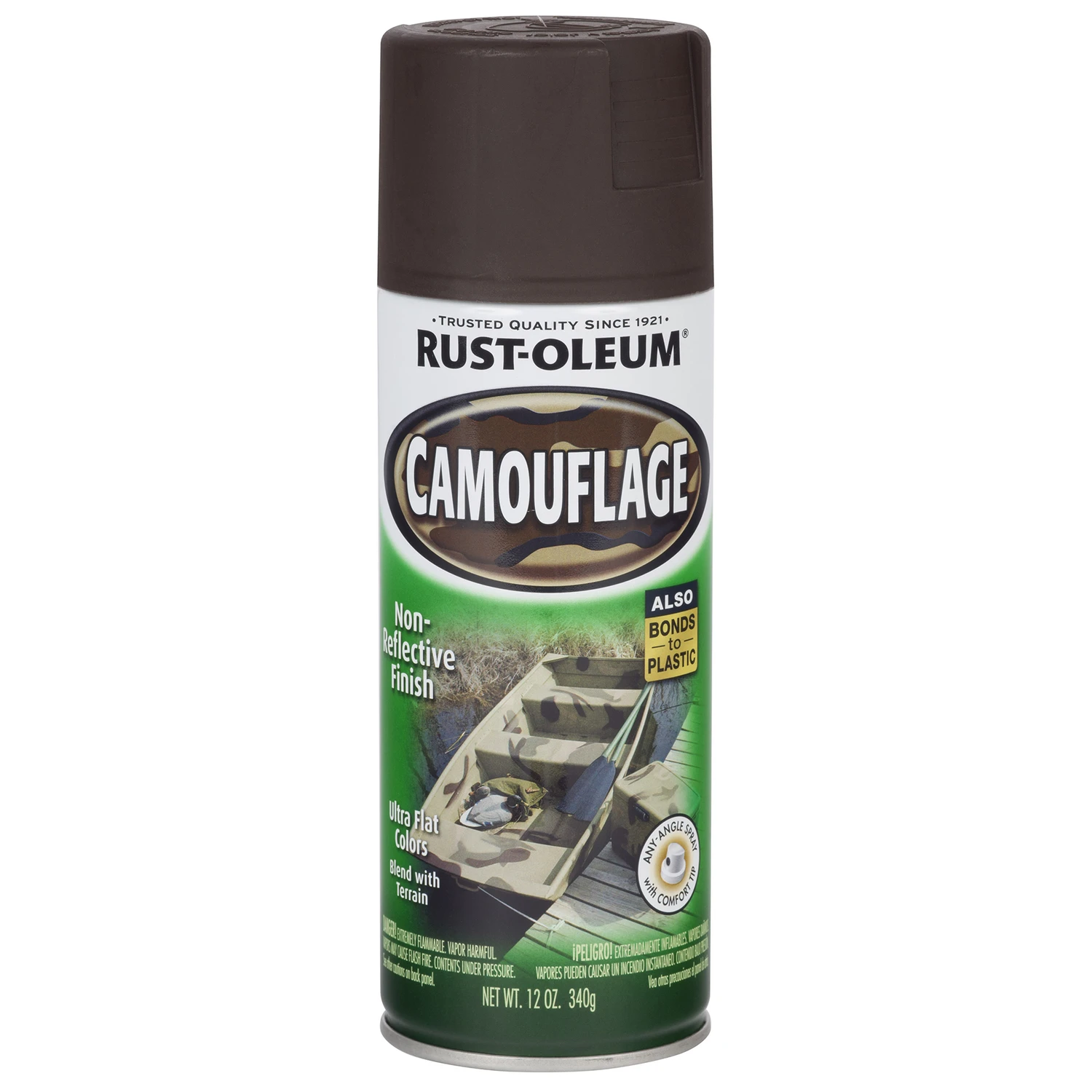 Rust-oleum Camouflage 12 Oz. Flat Spray Paint, Earth Brown - Ultra Cover