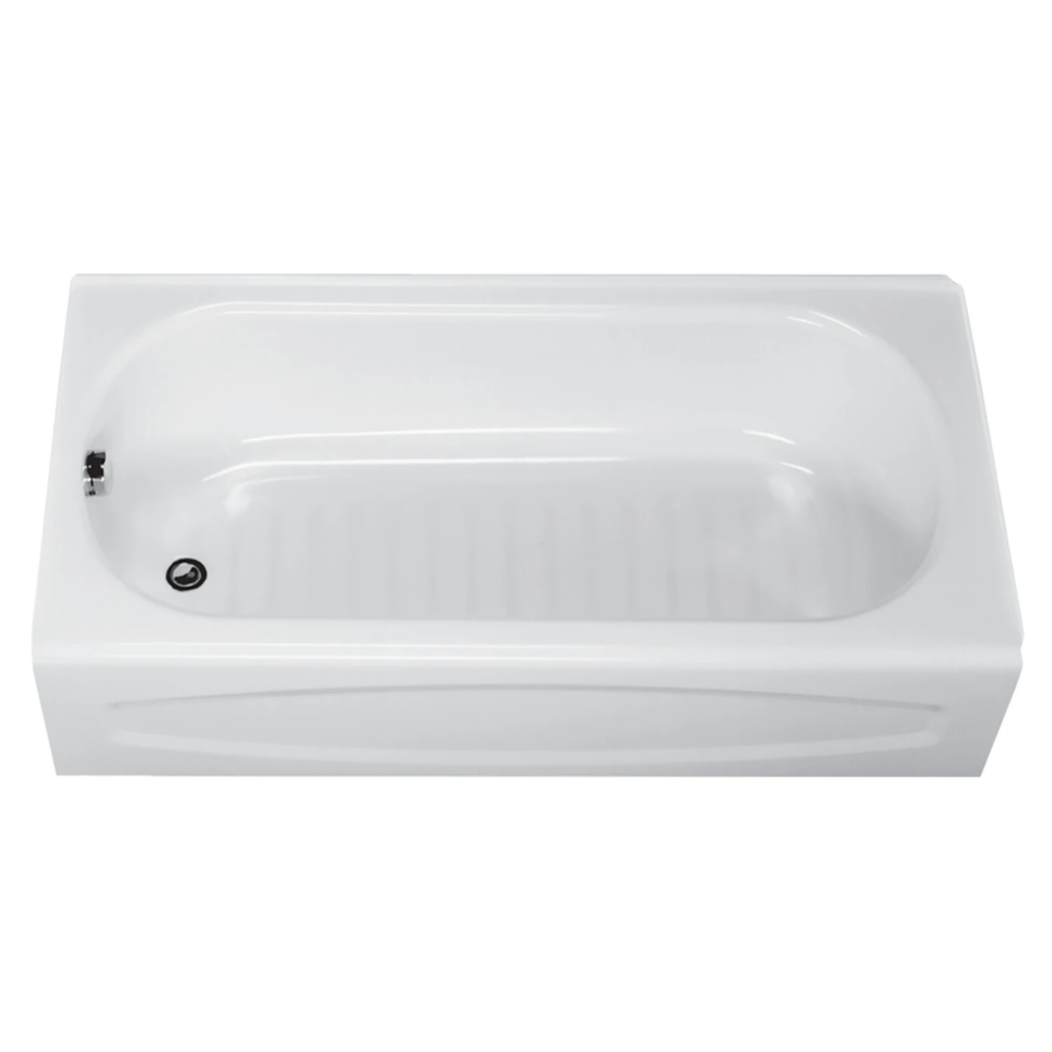 New Salem 60 In. Left Drain Bathtub, White Enameled Steel