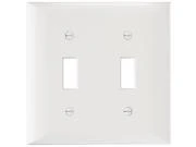 Pass and Seymour White Urea Wall Plate with Two Toggle Openings