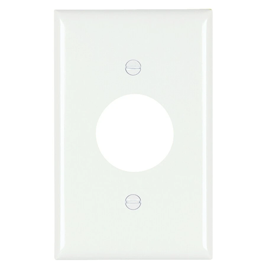 Pass & Seymour Wall Plate, 1-Gang, Single Outlet, White Nylon