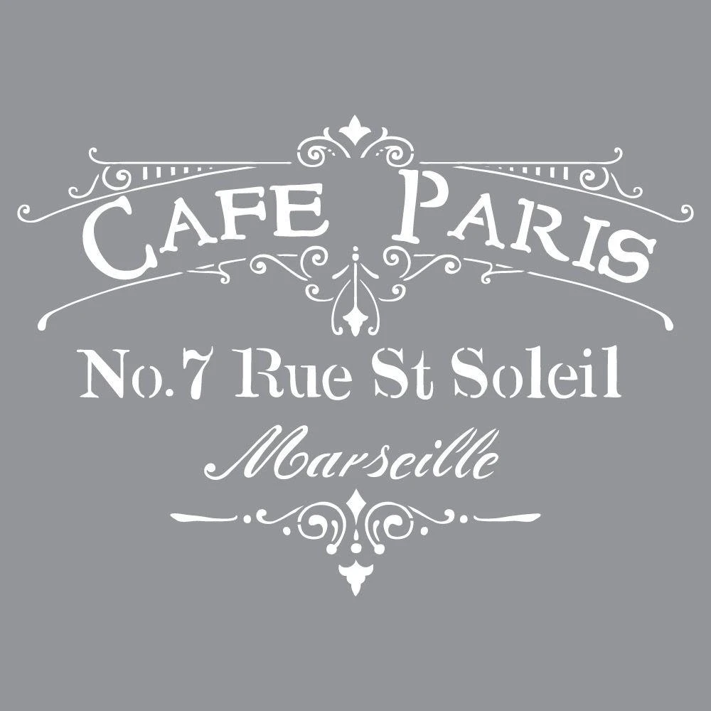 Americana Decor Cafe Paris Stencil, 12 Inch by 12 Inch, Reusable Craft Stencil