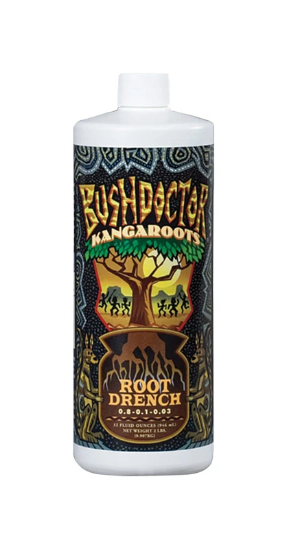 Bushdoctor Kangaroots Organic Root Drench Fertilizer, 1 Quart, Npk 0.8-0.1-0.03