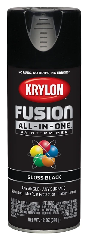 Fusion All-in-one Gloss Spray Paint & Primer, 12 Oz, Black