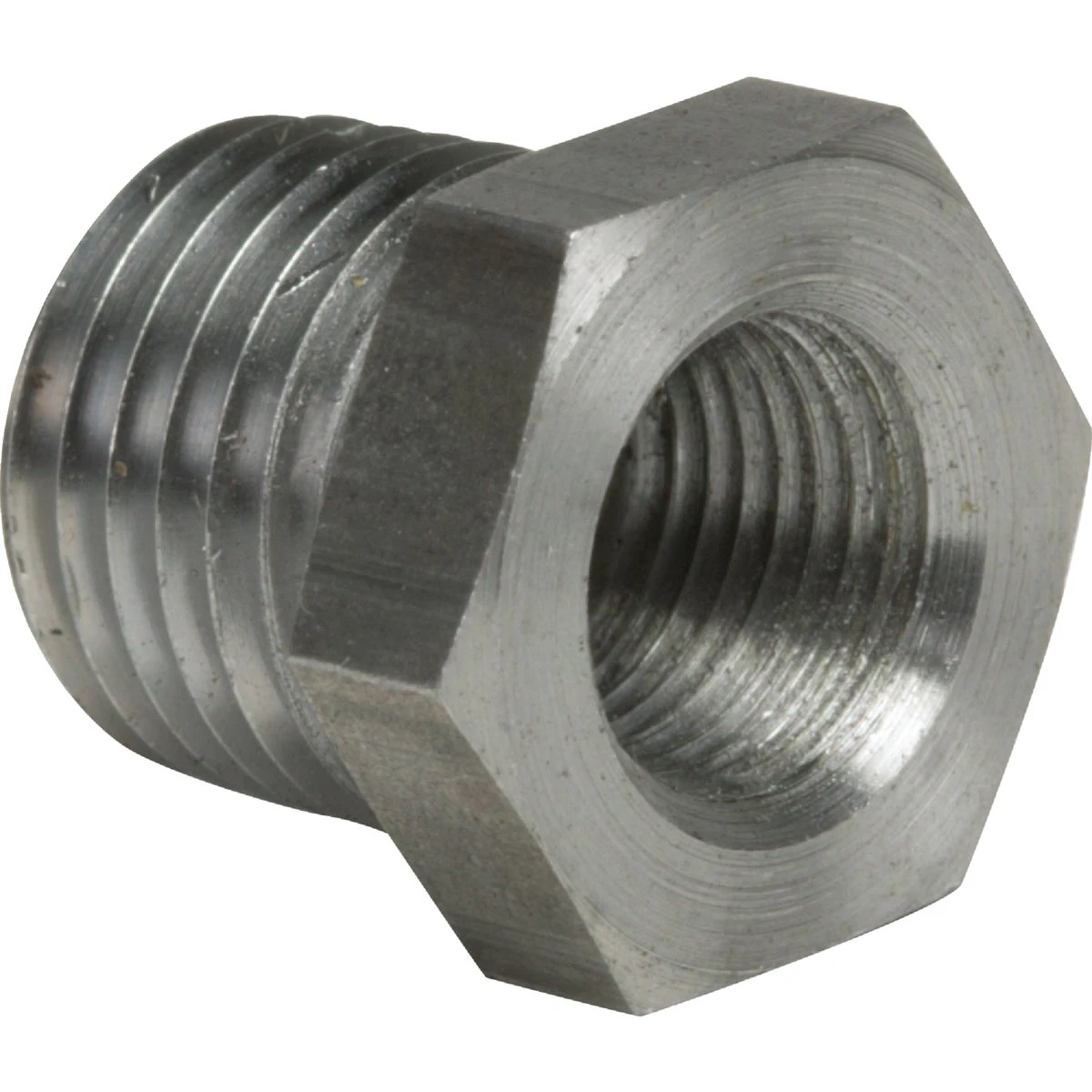 Black Pipe Hexagonal Reducing Bushing, Three Quarter Inch by One Half Inch