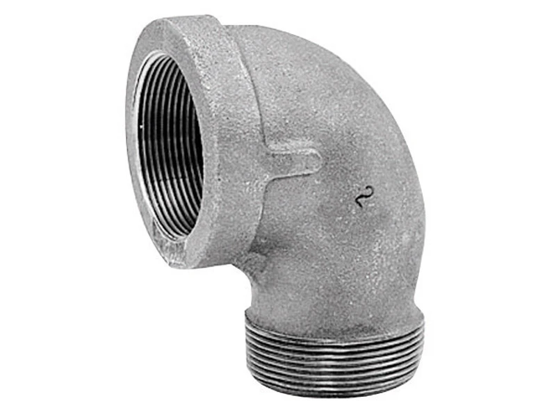 90-Degree Black Steel Pipe Street Elbow, 3/8 Inch Diameter