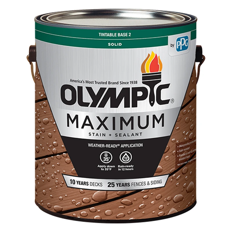 Maximum Deck, Fence & Siding Stain & Sealant, Exterior, Acrylic, Tint Base 2, 1-Gallon