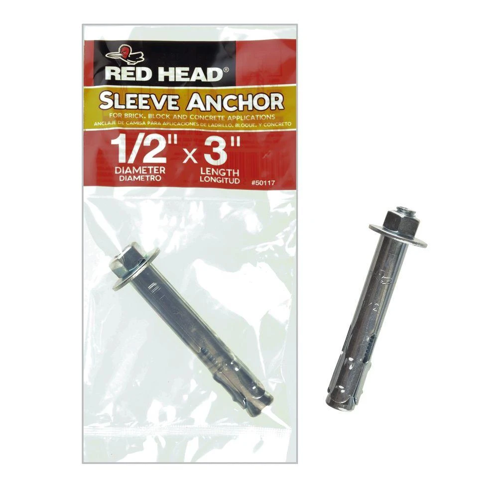 1/2 In. X 3 In. Zinc-plated Steel Hex Sleeve Anchor - Model 50117