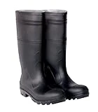 Men's Size 8 Black Pvc Rubber Boot - 16 Inch Plain Toe