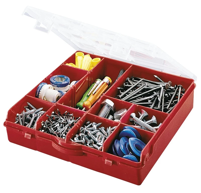 13-compartment Storage Box Small Parts Organizer, Red, Model Sbr-13