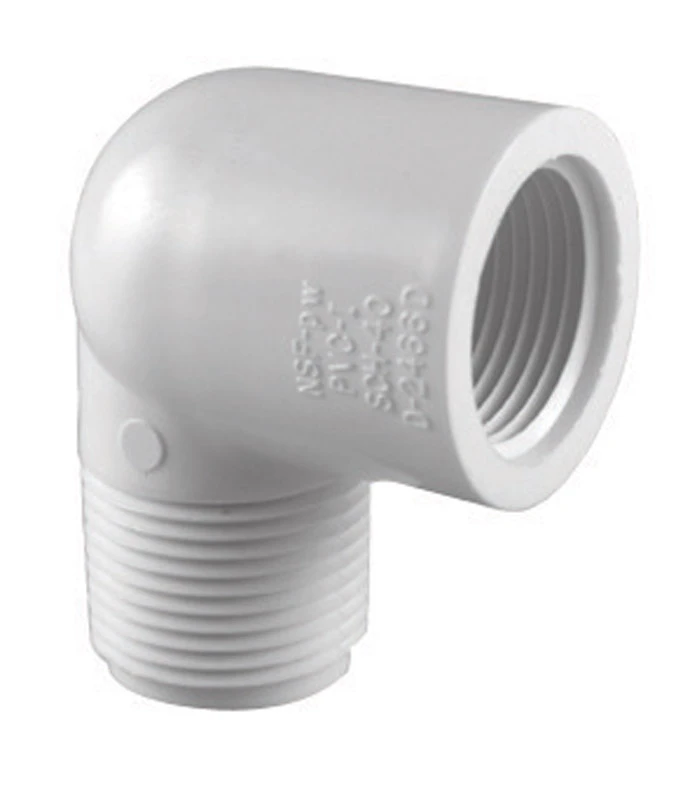Schedule 40 PVC 90-Degree Street Elbow, White, 1/2 In.