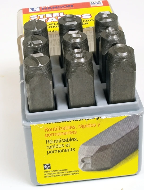 Number Stamp Set, Steel, 1/4 In., 9-Pc.